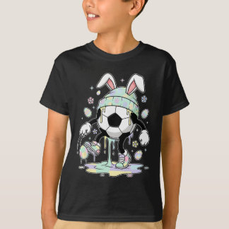 T-shirt Lapin de Pâques de football Œuf Goutte Crème glacé