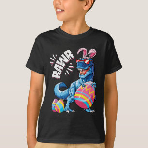 T-shirt Lapin de Pâques Dinosaure T Rex Œufs Garçons Enfan