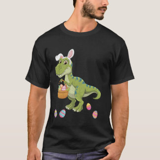 T-shirt Lapin de Pâques Dinosaure TRex Enfants Garçons Tou