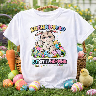 T-shirt Lapin de Pâques drôle 'Épuisé mais toujours sautil