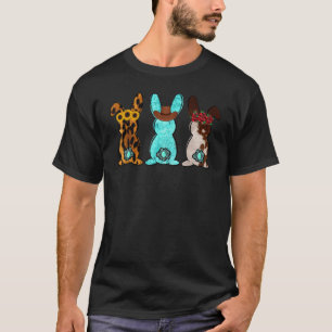 T-shirt Lapin de Pâques en cuir de vache léopard pour le j