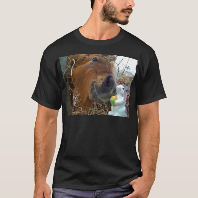 T-shirt Lapin de Pâques et cheval Brown (Devant)