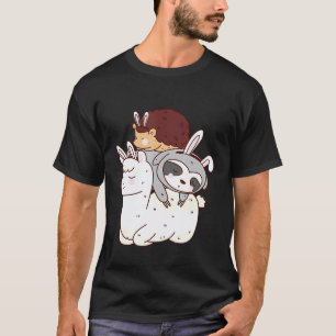 T-shirt Lapin de Pâques Hérisson Chevauchant Paresseux Che