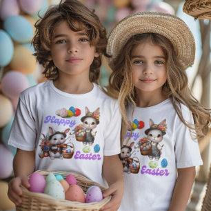 T-Shirt Lapin de Pâques heureux 