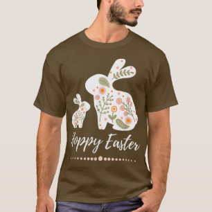 T-shirt Lapin de Pâques Hoppy Floral Boho Hopping Rabin pa