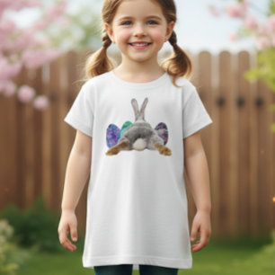 T-Shirt Lapin de Pâques lapin Butt Tail Cute Eggs Girl's
