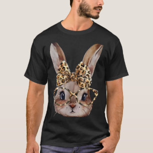 T-shirt lapin de Pâques lunettes de léopard bandana enfant