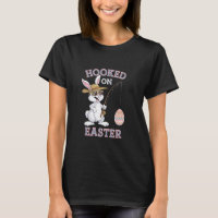 Lapin de Pâques mignon pêchant oeufs Fun Holida