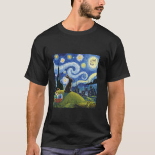 T-shirt Lapin de Pâques Nuit étoilée Post-impressionniste