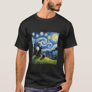 T-shirt Lapin de Pâques Nuit Étoilée Post-impressionniste
