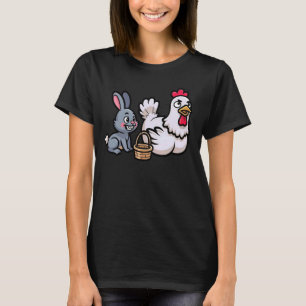 T-shirt Lapin de Pâques Poulet Joyeuses Pâques