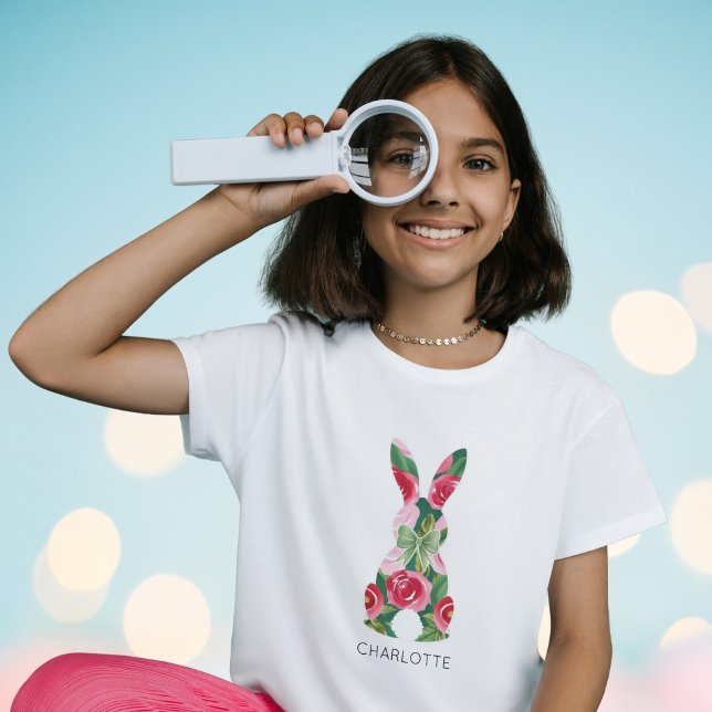 T-shirt lapin de Pâques pour filles sur mesure (Custom Girls' Easter Bunny T-Shirt)