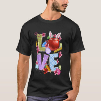 T-shirt Lapin de Pâques Professeur Mignon Lapin Printemps