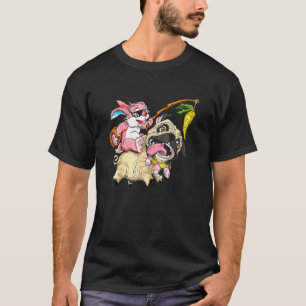 T-shirt Lapin de Pâques Pug Panier de Pâques Œufs