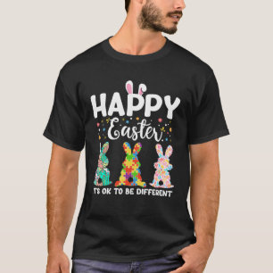 T-shirt Lapin de Pâques Sensibilisation à l'autisme Il est