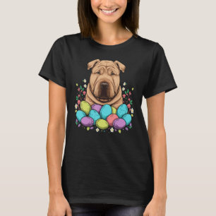 T-shirt Lapin de Pâques Shar Pei Œufs Chien sur Pâques Sha