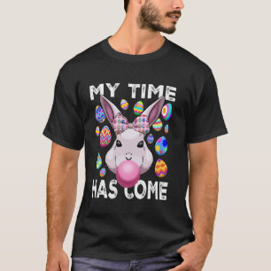 T-shirt Lapin de Pâques soufflant du Bubble Gum Coquette N
