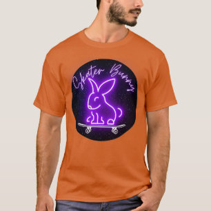 T-shirt Lapin de Patinage Violet sur Skateboard