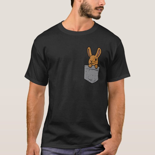 T-shirt Lapin De Poche Lapin Mignonne Joyeux Hommes De Pâq (Devant)