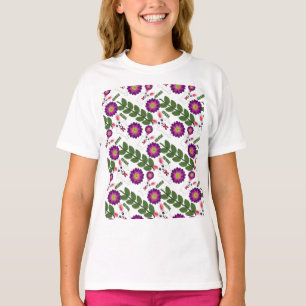 T-shirt Lapin de printemps Kawaii : Floral violet vibrant