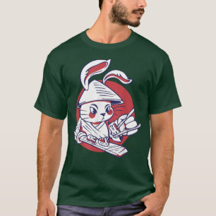 T-shirt Lapin de Samurai faisant du sushi