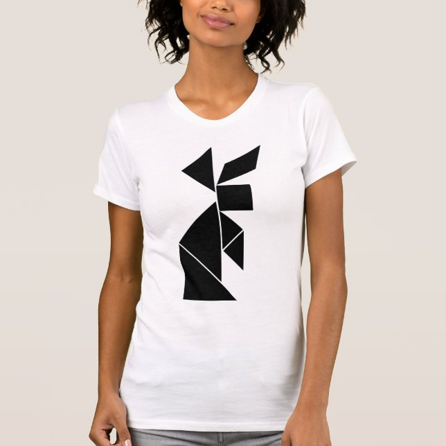 T-shirt lapin de tangram (Devant)