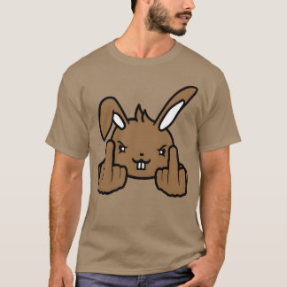 T-shirt Lapin doigt d'honneur montrant une impertinence ef