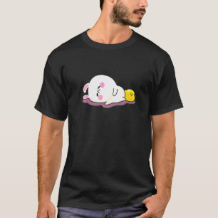T-shirt Lapin dormant poulet mignon animaux fatigués