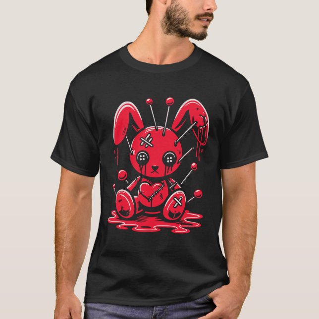 T-shirt Lapin En Plan Pastel Goth Anime Kawaii Obtenu (Devant)