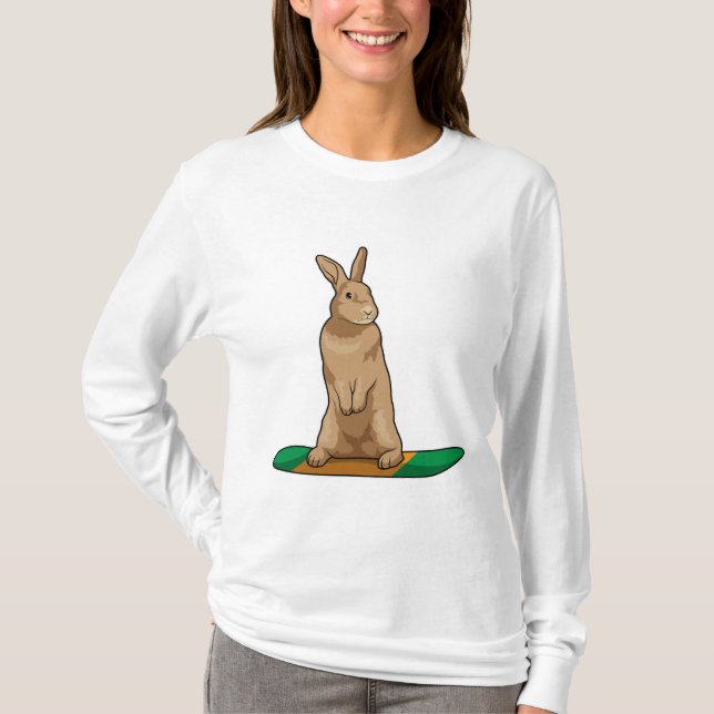 T-shirt Lapin en Snowboard avec Snowboard (Devant)