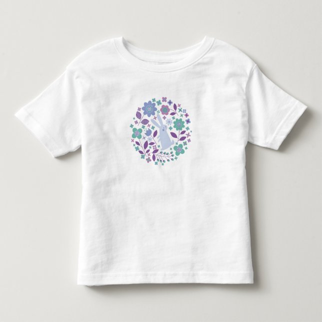 T-shirt lapin et fleurs (Devant)