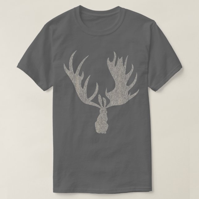 T-shirt Lapin Jackalope avec Antlers d'orignaux (Design devant)