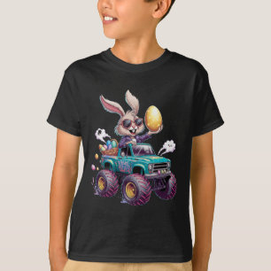 T-shirt Lapin Joyeux Pâques Amateurs de Monster Truck Enfa