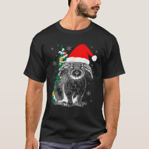 T-shirt Lapin Lapin Accumulé Porté Noël Père Noël Cla