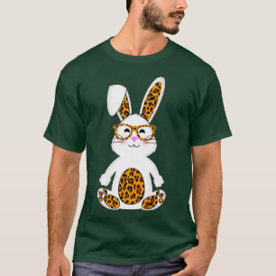 T-shirt Lapin lapin avec lunettes de soleil Leopard mignon