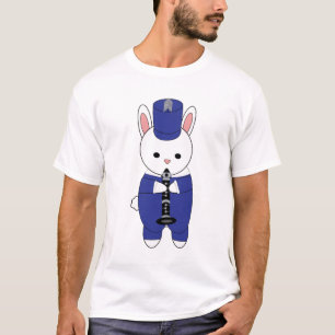 T-shirt Lapin Lapin Lapin Bleu Blanc Bleu Clarinet Marchin