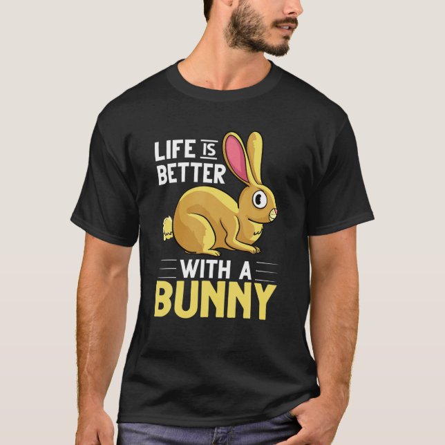 T-shirt Lapin Lapin Lionhead Angora Rex Harlequin Cage (Devant)