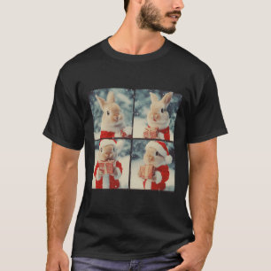 T-shirt Lapin Lapin Père Noël Animal Photographie Noël Ra