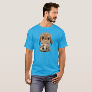 T-shirt Lapin mignon de bébé avec du ballon de football