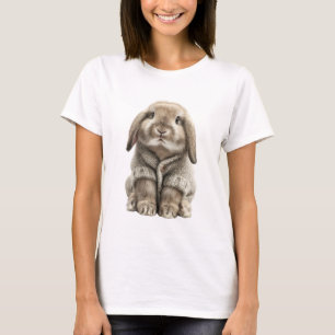 T-shirt Lapin mignon et duveteux dans un pull tricoté doui