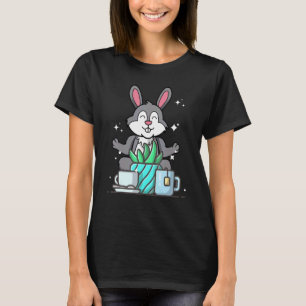 T-shirt Lapin Namaste Mignon Fait du Yoga Jardinage Café
