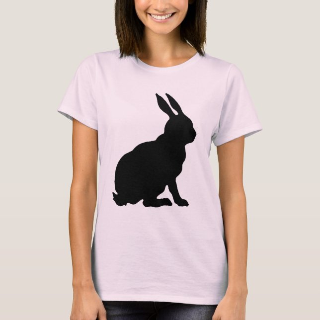 T-shirt Lapin noir Silhouette Lapin de Pâques (Devant)