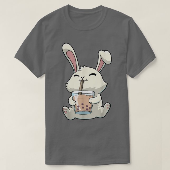 T-shirt Lapin Rabbit Boba Bubble Tea Anime Kawaii  (Design devant)