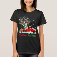 Lapin sur Camion Rouge Pajama Noël Drôle Noël Tr