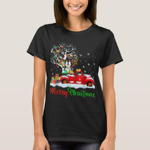 T-shirt Lapin sur Camion Rouge Pajama Noël Drôle Noël Tr