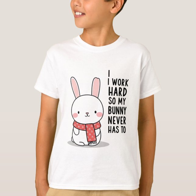 T-shirt lapin surpris - Réaction lapin mignon avec (Devant)