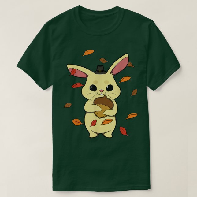 T-shirt Lapin Tombant Feuille En Automne (Design devant)