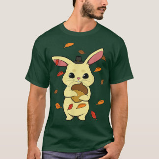 T-shirt Lapin Tombant Feuille En Automne