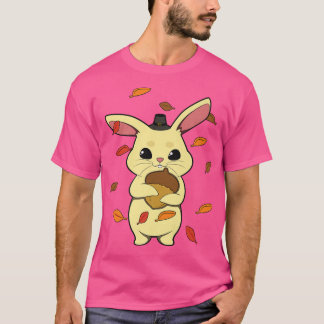 T-shirt Lapin Tombant Feuille En AutomneT-Chemise