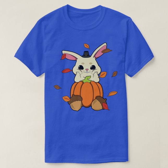 T-shirt Lapin Tombant Feuilles En Poumon D'Automne (Design devant)